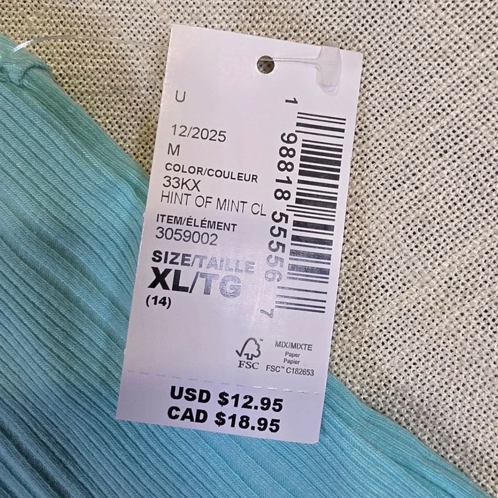 The Childrens Place Girls Mint Green Ribbed Daisy Tank Top XL 14 3059002